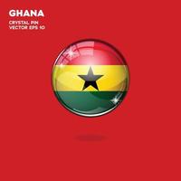 Ghana bandiera 3d pulsanti vettore