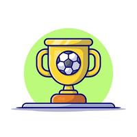 calcio oro thropy cartone animato vettore icona illustrazione. sport oggetto sicon concetto isolato premio vettore. piatto cartone animato stile