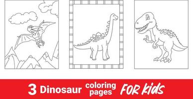 divertente dinosauro colorazione libro per bambini. carino animale sfondo preistorico paesaggio colorazione schema scena. cartone animato preistorico dinosauro stegosauro, colorazione prenotare, divertente illustrazione vettore