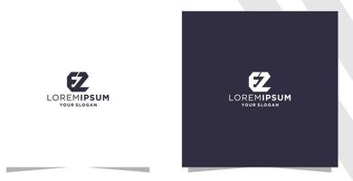 lettera ez ze logo design modello vettore