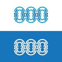 888 vettore logo design.