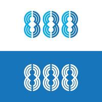 888 vettore logo design.