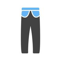 caldo i pantaloni glifo blu e nero icona vettore