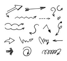 set vettoriale di frecce disegnate a mano, elementi per la presentazione