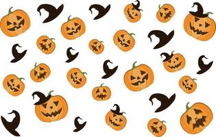 vettore Halloween senza soluzione di continuità sfondo con jack-o-lantern zucche