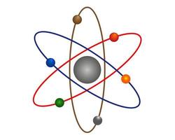 particelle di un atomo su un' bianca sfondo vettore
