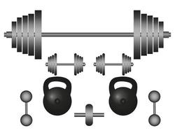 elementi per bodybuilding esercizi su un' bianca sfondo vettore