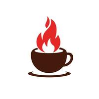 caldo caffè vettore logo design modello.