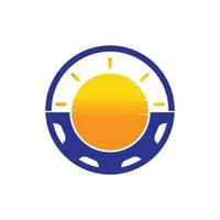 sole Ingranaggio vettore logo design. solare pannello tecnologia logo concetto.