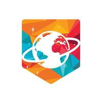 pianeta vettore logo design modello. spazio logo design concetto.