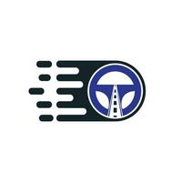 veloce timone vettore logo design. veloce settore automobilistico logo design concetto.