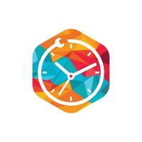 servizio tempo vettore logo design. riparazione tempo logo design modello.