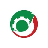 speziato meccanismo vettore logo concetto. chili Ingranaggio logo design modello.