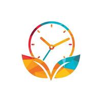 natura tempo vettore logo design modello. energia tempo e dieta tempo logo concetto.