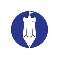 matita castello vettore logo design.