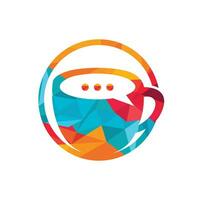 caffè parlare vettore logo design. caffè tazza con bolla Chiacchierare icona vettore design.