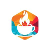 caldo caffè vettore logo design modello.