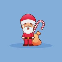 vettore illustrazione di cartone animato Santa icona per celebrare allegro Natale