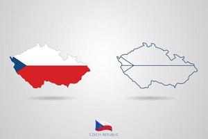 ceco repubblica carta geografica con bandiera, vettore illustrazione.