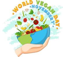 banner per la giornata mondiale dei vegani vettore