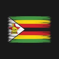 pennello bandiera dello zimbabwe. bandiera nazionale vettore