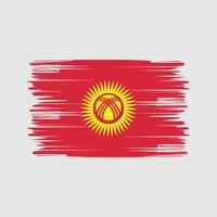 pennellate della bandiera del Kirghizistan. bandiera nazionale vettore