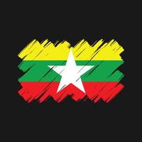 pennellate della bandiera del Myanmar. bandiera nazionale vettore