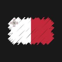 vettore di pennello bandiera malta. bandiera nazionale