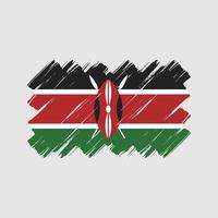 pennellate della bandiera del kenya. bandiera nazionale vettore