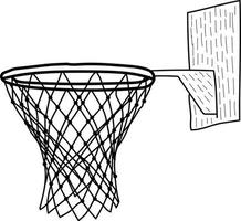 pallacanestro rete, pallacanestro cerchio, pallacanestro obbiettivo illustrazione su bianca sfondo vettore