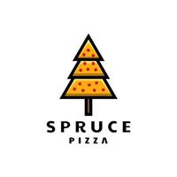 Pizza e abete rosso albero combinazioni, in sfondo bianca ,vettore logo design modificabile vettore