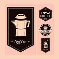 etichette di caffè icone vettore