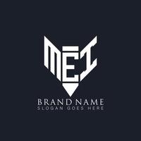 mei lettera logo design su nero sfondo. mei creativo monogramma matita libro iniziali lettera logo concetto. mei unico moderno piatto astratto vettore logo design.