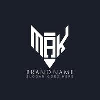 mak lettera logo design su nero sfondo. mak creativo monogramma matita libro iniziali lettera logo concetto. mak unico moderno piatto astratto vettore logo design.