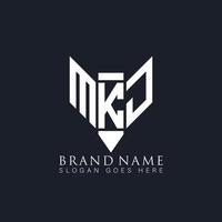 mkj lettera logo design su nero sfondo. mkj creativo monogramma matita libro iniziali lettera logo concetto. mkj unico moderno piatto astratto vettore logo design.