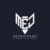 mej lettera logo design su nero sfondo. mej creativo monogramma matita libro iniziali lettera logo concetto. mej unico moderno piatto astratto vettore logo design.