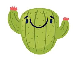 sorridente cactus cartone animato vettore