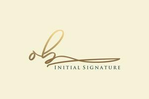 iniziale ob lettera firma logo modello elegante design logo. mano disegnato calligrafia lettering vettore illustrazione.