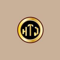 creativo htj lettera logo design con d'oro cerchio vettore