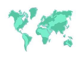 mappa del mondo verde vettore