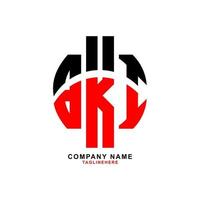 creativo bki lettera logo design con bianca sfondo vettore