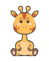carino giraffa kawaii vettore