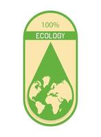 mondo ecologia etichetta vettore