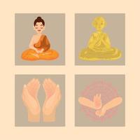 buddha, monaco preghiere vettore