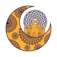 arabo moschea e Luna vettore