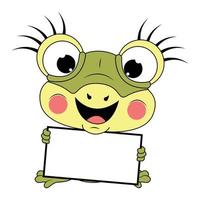 carino rana animale cartone animato illustrazione vettore