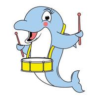 carino delfino animale cartone animato illustrazione vettore