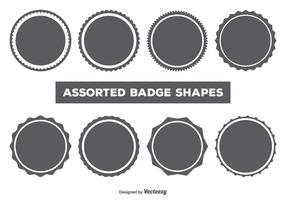 Set di forme di badge vettoriale