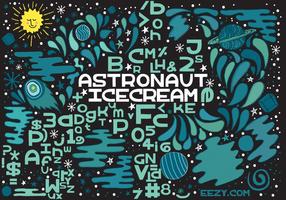 carattere vettoriale di gelato astronauta