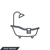 vasca da bagno icona logo vettore illustrazione. vasca da bagno cartello simbolo modello per grafico e ragnatela design collezione